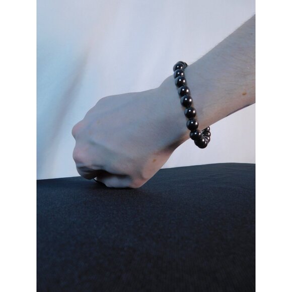 Hematite Stretch Bracelet Unisex Grounding Protection Strength Crystal Jewelry - Picture 11 of 12